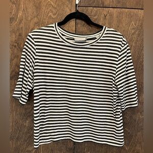 Vince | Striped Silk Blend Tee | size M | preloved